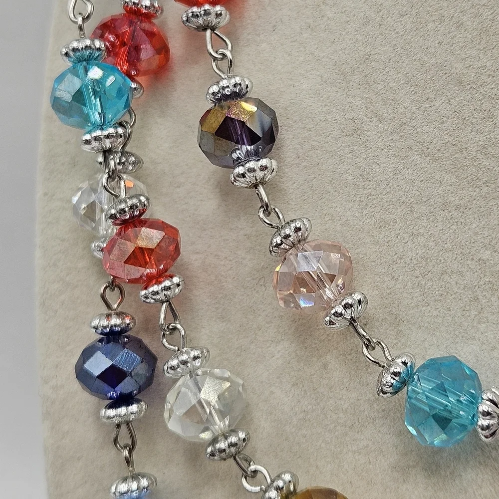 VINTAGE Premier Designs Jubilee Multicolor Faceted Bead 58" Strand Necklace - Picture 4 of 8